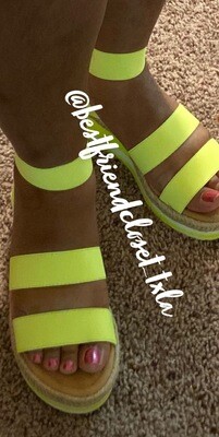 neon green wedges