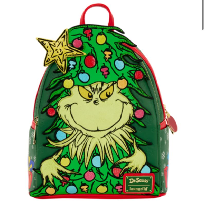 Loungefly Dr. Seuss How the Grinch Stole Christmas! Tree Light Up Plush Mini Backpack