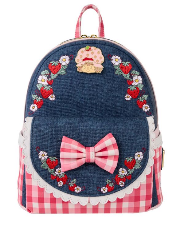Loungefly Strawberry Shortcake Denim Gingham Mini-Backpack