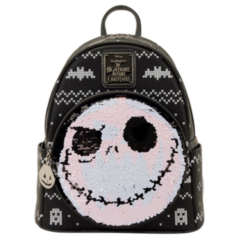 Loungefly The Nightmare Before Christmas Jack Skellington Reversible Sequins Mini Backpack