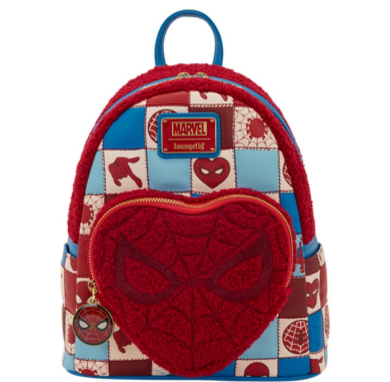 Loungefly Spider-Man Sherpa Heart Mini Backpack