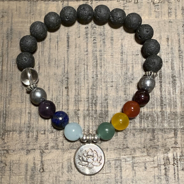 Chakra Balancing Bracelet: Silver Lotus Chakra Balancing Bracelet: Silver Lotus