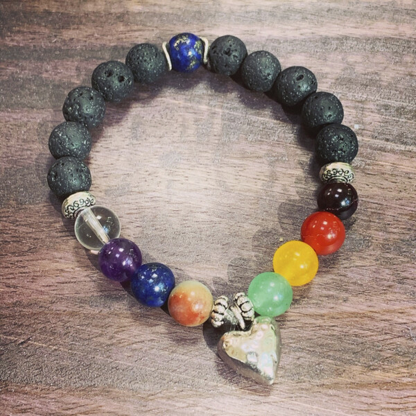 Chakra Balancing Bracelet: Silver Hammered Heart Chakra Balancing Bracelet: Silver Hammered Heart