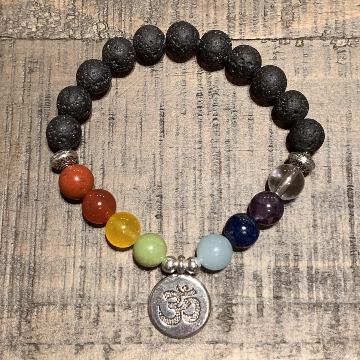 Chakra Balancing Bracelet: Silver Om Chakra Balancing Bracelet: Silver Om