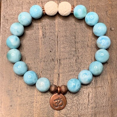 Larimar & Lava Om Bracelet Larimar & Lava Om Bracelet