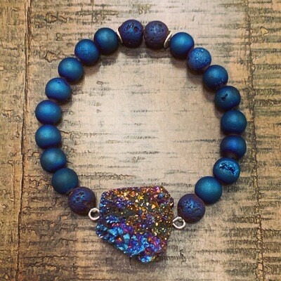 Indigo Druzy & Lava Bracelet Indigo Druzy & Lava Bracelet