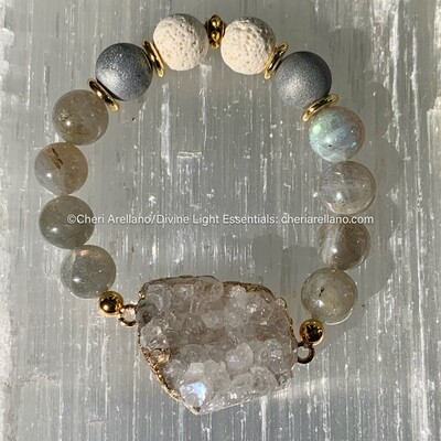 Labradorite and Crystal Druzy Bracelet Labradorite and Crystal Druzy Bracelet