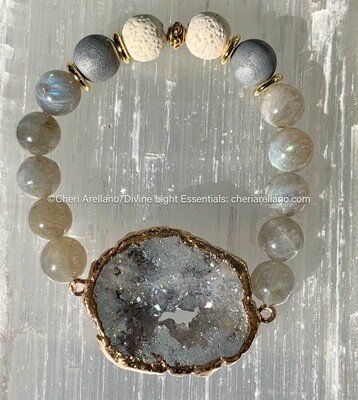 Labradorite and Crystal Druzy Bracelet Labradorite and Crystal Druzy Bracelet