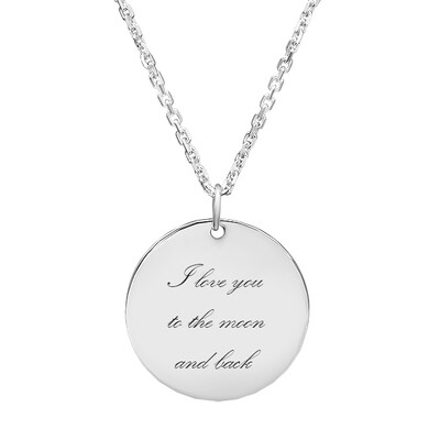 Silver plated pendant with Your engraved text