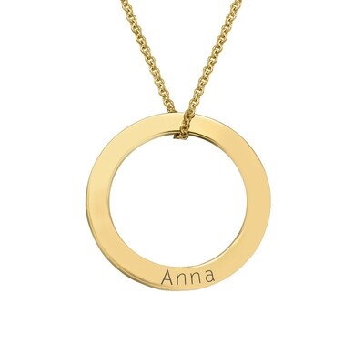 Gold plated pendant with Your engraved text ​