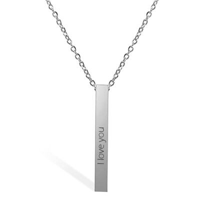 Silver plated pendant with Your engraved text