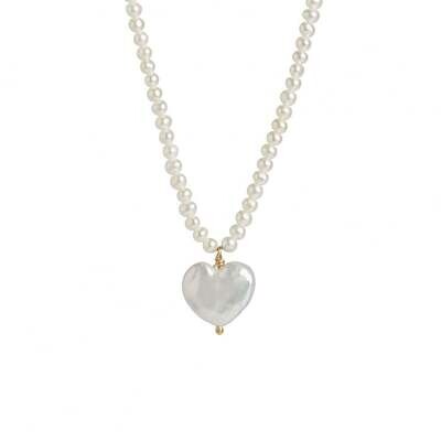 Natural pearl necklace "Heart"