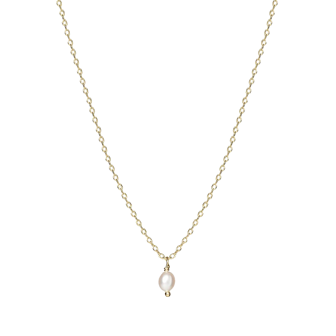 Necklace with natural oval pearl​
