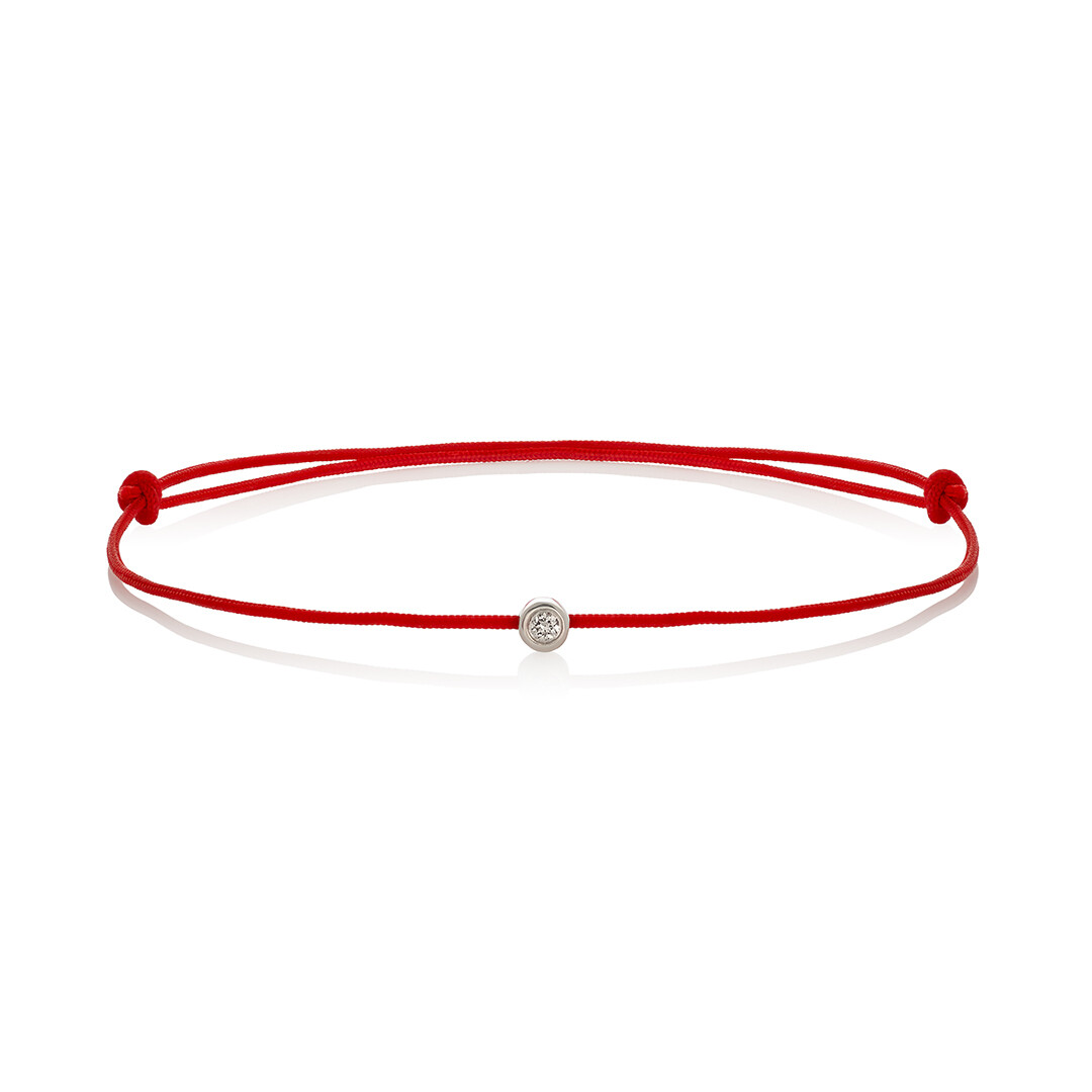 Red string bracelet with 0.02ct diamond