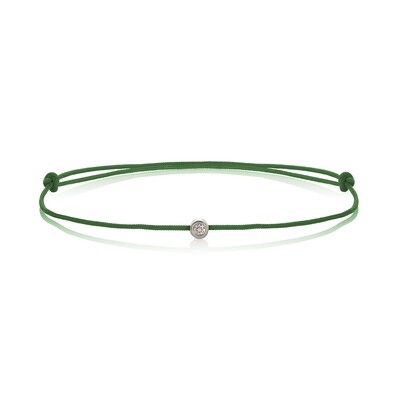 Dark green string bracelet with 0.02ct diamond