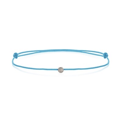 Blue string bracelet with 0.02ct diamond