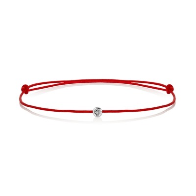 Red string bracelet with 0.03ct diamond, AU585