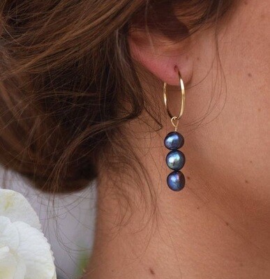 Earrings with natural pearls "Summer night"