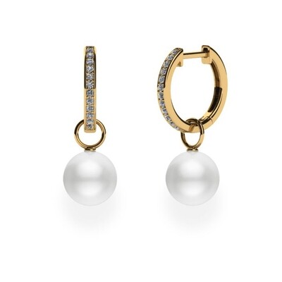 ​925 sterling silver gold plated earrings with natural pearls (2 in 1)