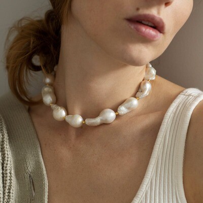 Natural pearl necklace "Cecilia"