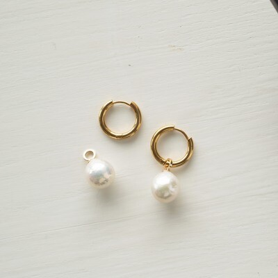 Gold plated earrings with natural pearls "Eva"