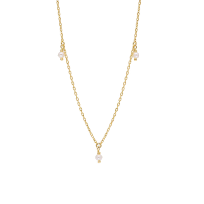 ​Gold plated necklace with natural pearls "Lauren"