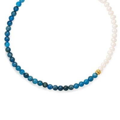 Natural pearl and apatite necklace "Elza"