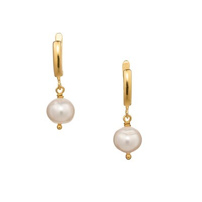 925 sterling silver gold plated earrings with natural pearls