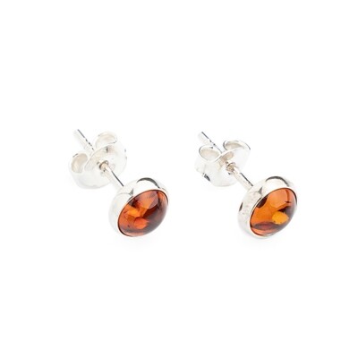 Sterling silver earrings with natural amber "Aelia"