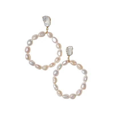 Gold plated earrings with natural pearls "Emily"