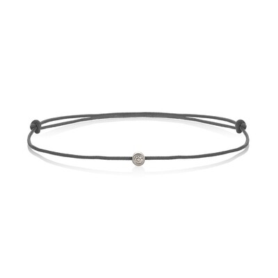 Grey string bracelet with 0.02ct diamond