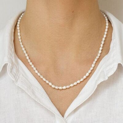 Natural pearl necklace, 5-6mm