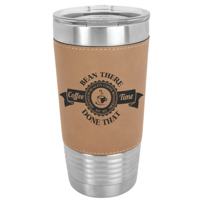 20 OZ Insulated Tumbler with Leatherette Sleeve