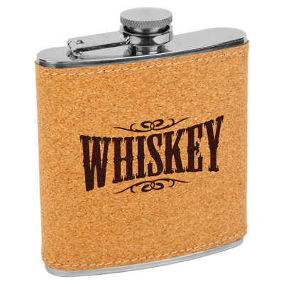 Laserable Leatherette Flask and Flask Gift Set