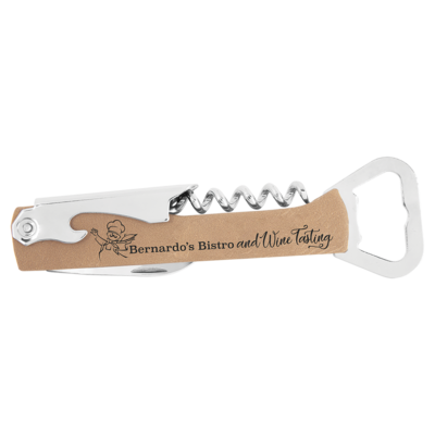 Leatherette Corkscrew/Bottle Opener Combo Tool.