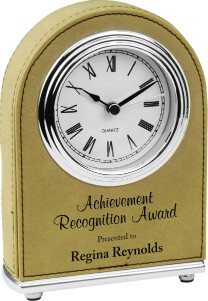 Leatherette Desk Clock