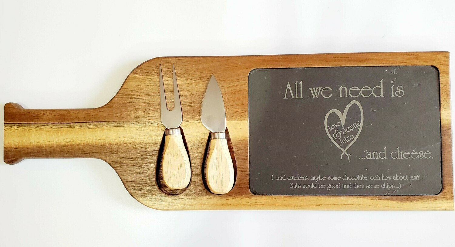 Acacia Wood/Slate Serving Board