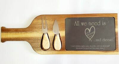 Acacia Wood/Slate Serving Board
