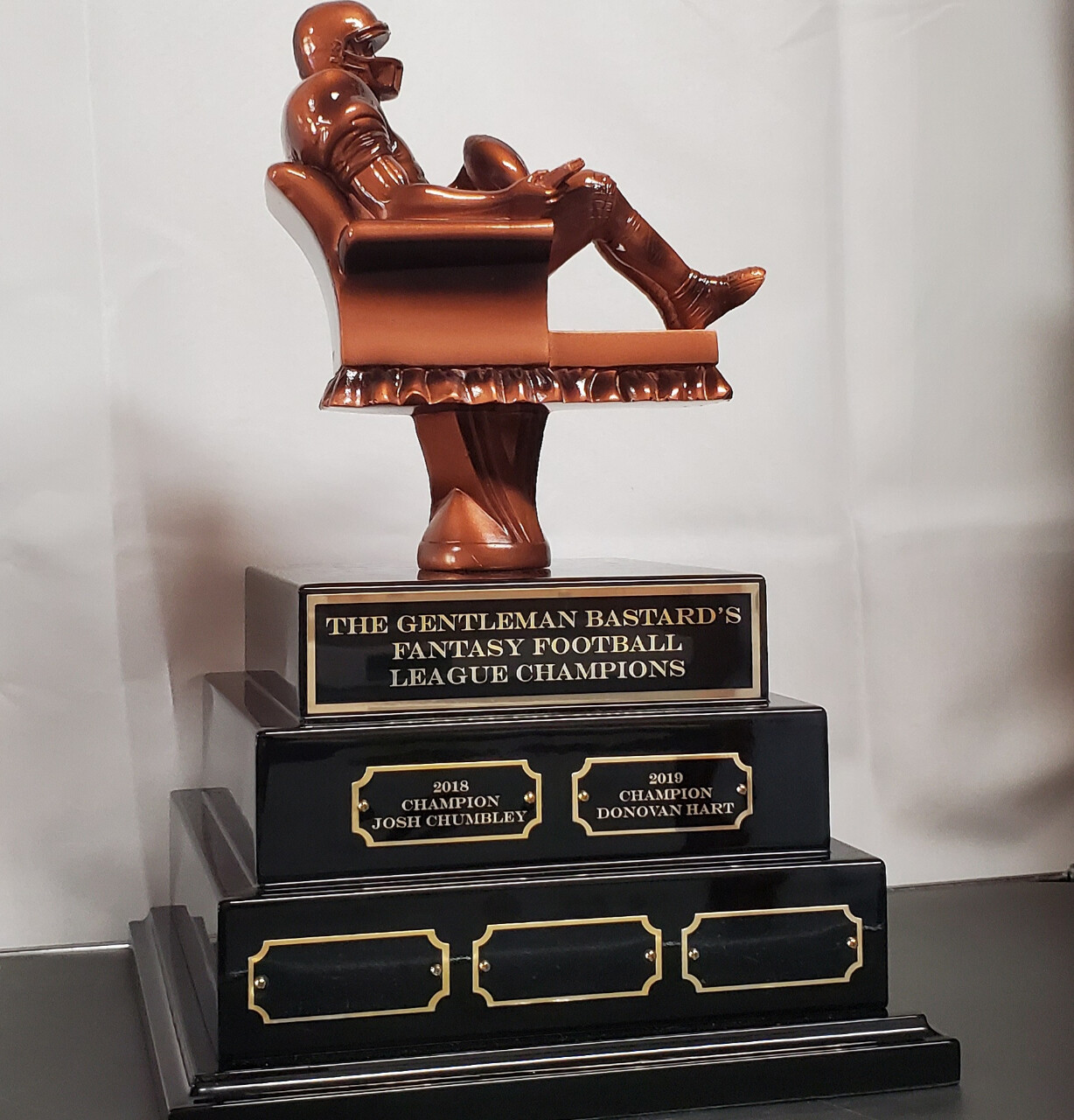 Fantasy Football Perpetual Trophy with Recliner