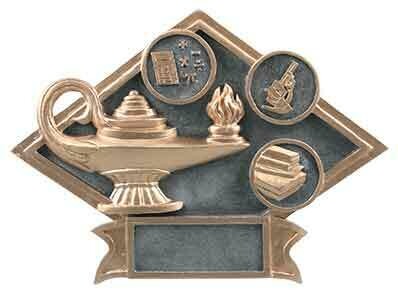 Diamond Plate Resin Award Lamp of Knowledge