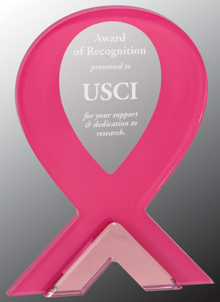 Pink Breast Cancer Awareness Ribbon Acrylic