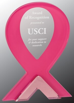 Pink Breast Cancer Awareness Ribbon Acrylic