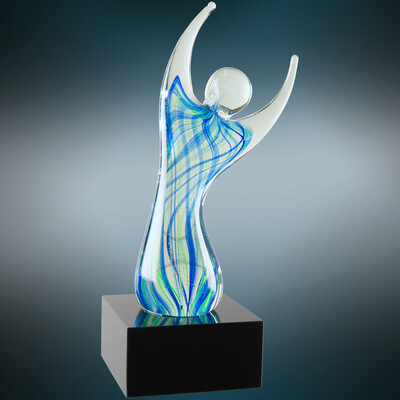 Raised Arms Art Glass