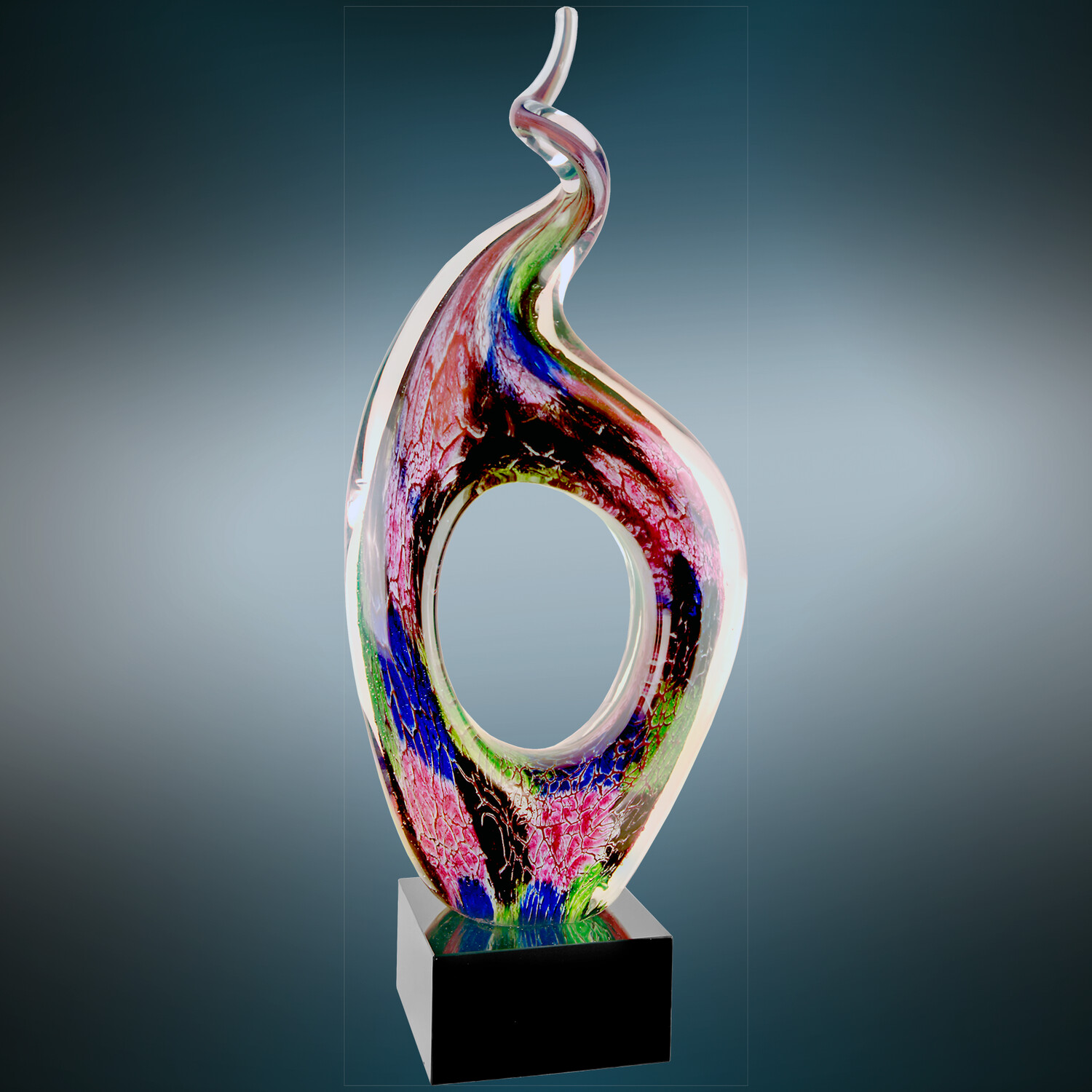 13 1/2&quot; Twist Top Art Glass