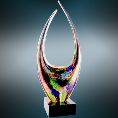 16 3/4&quot; Dual Rising Art Glass
