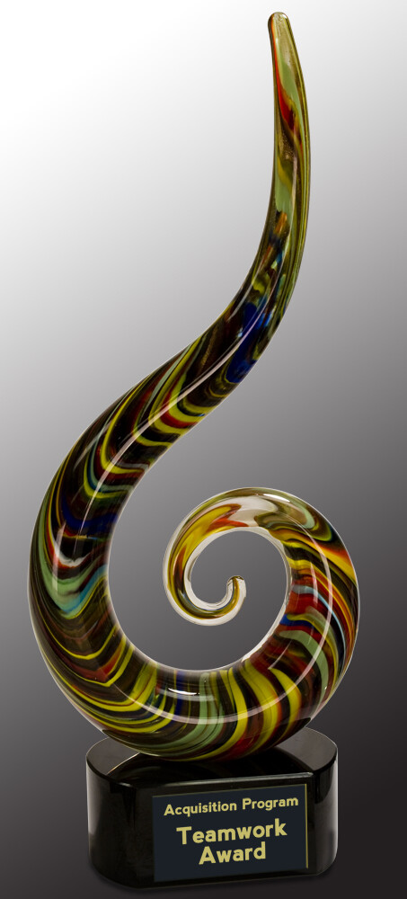 15 1/2&quot; Color Swoop Art Glass