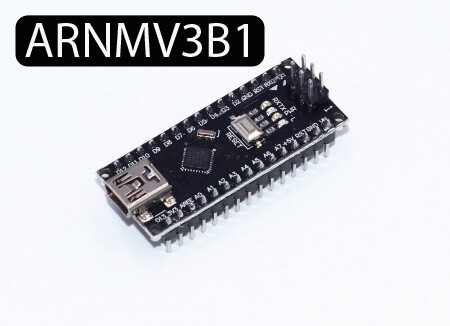 Microcontrôleur noir (ATmega328p - 16 Mhz) soudé NANO V3 avec mini USB et circuit d&#39;interface CH340