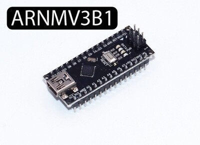 Microcontrôleur noir (ATmega328p - 16 Mhz) soudé NANO V3 avec mini USB et circuit d'interface CH340