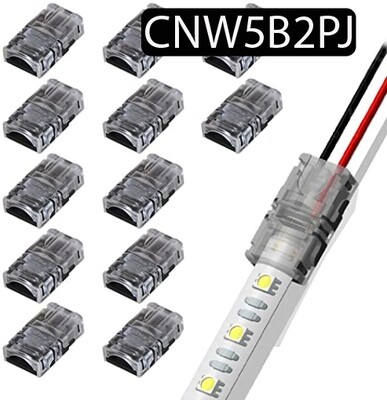 Connecteurs pour bande LED: 1 connecteur 2 broches 10 mm pour bande LED W5050