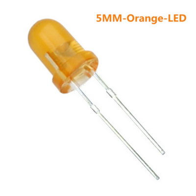 Lot de 5 LED Diamètre 5 mm/28 mm orange